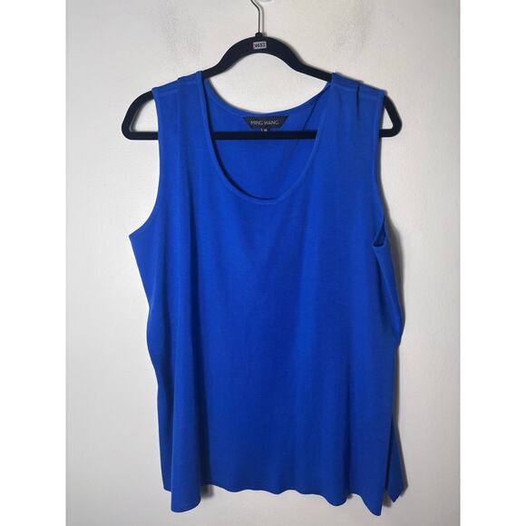 Ming Wang Bright Blue Sleeveless Tank/Shell Sz 2X - Picture 1 of 2